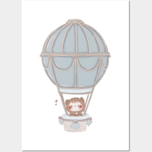 Cute hot air balloon’s Posters and Art